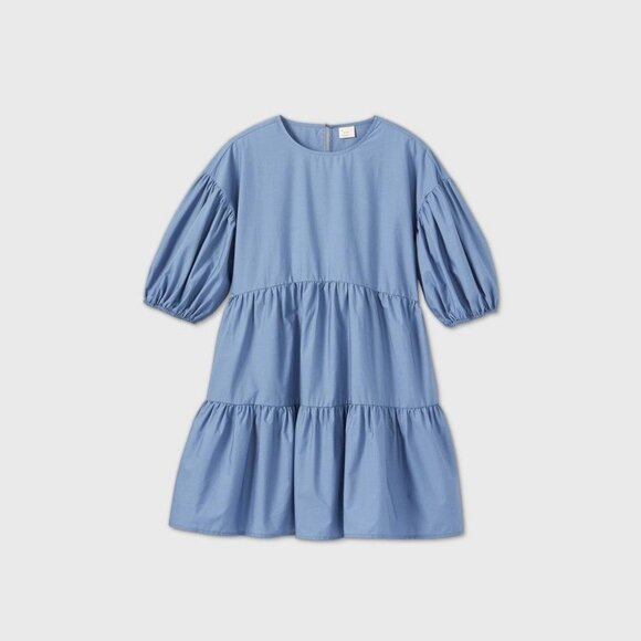 A New Day Puff Short-Sleeve Tiered Dress Small New - Picture 1 of 1
